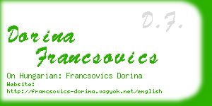 dorina francsovics business card